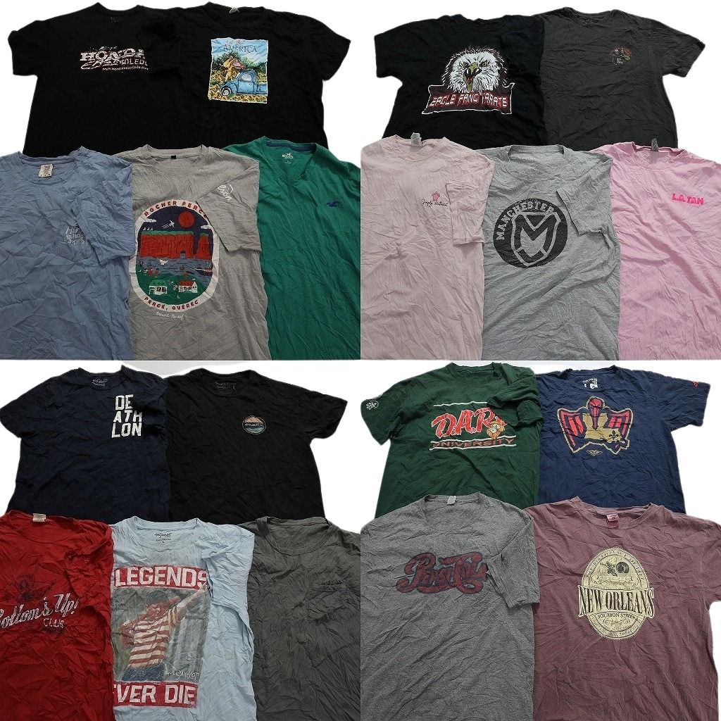 古着卸 まとめ売り カラーmix プリント 半袖Tシャツ 19枚セット (メンズ L ) 企業系 アディダス 誰やねんT MT0979