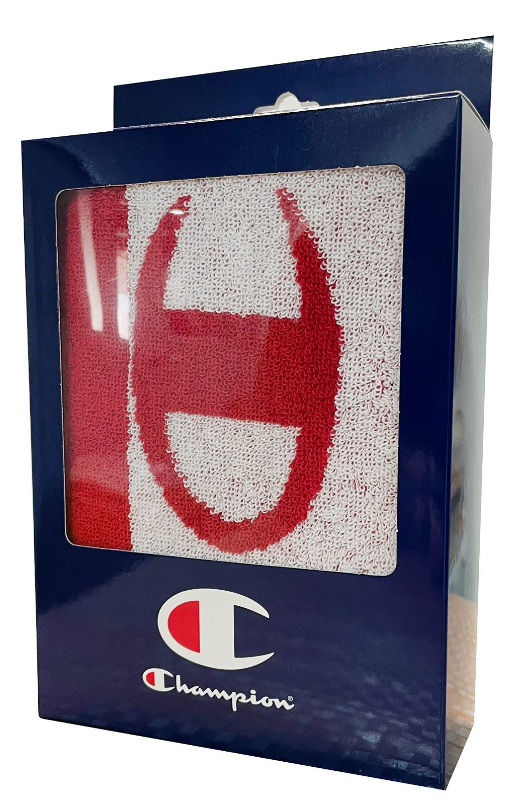  ツートンロゴ 約 レッド マフラータオル Champion チャンピオン ループ付タオル 保育園 幼稚園 スクール