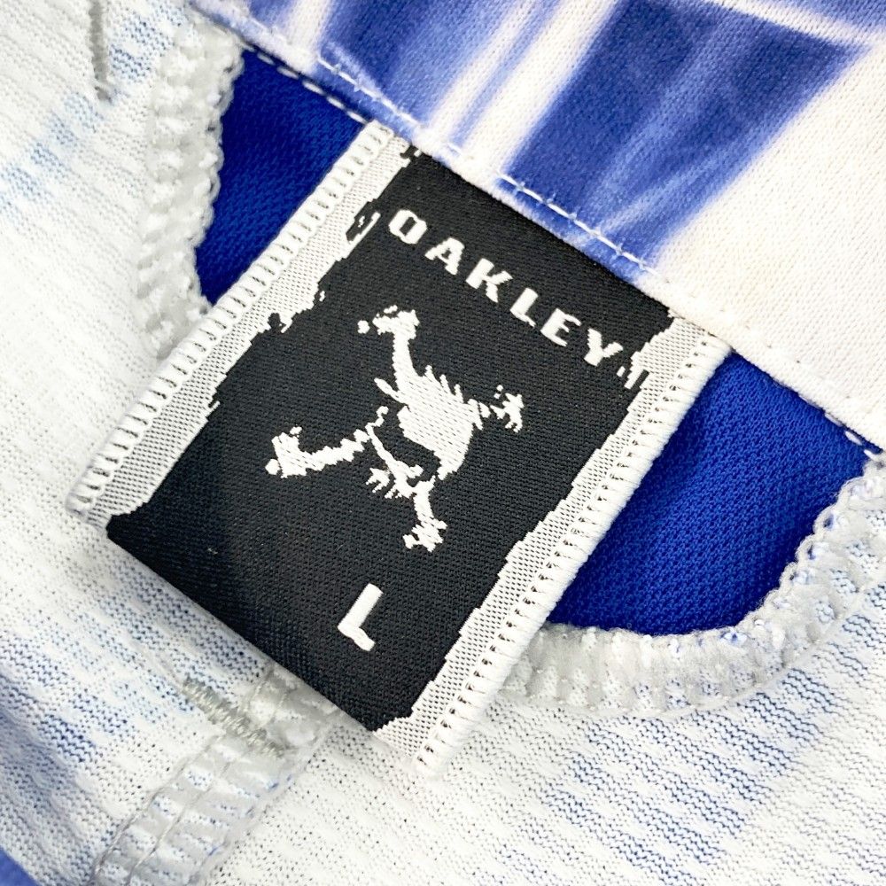 サイズ：L OAKLEY オークリー 半袖ポロシャツ スカル刺繍 総柄