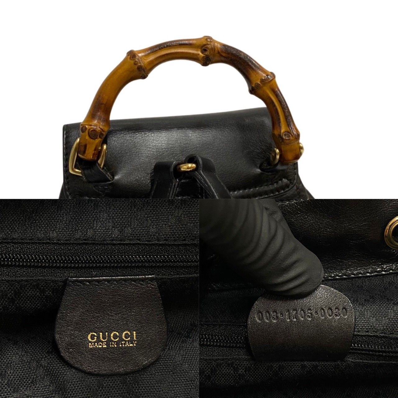 極 美品 GUCCI オールドグッチ グッチ ヴィンテージ バンブー レザー