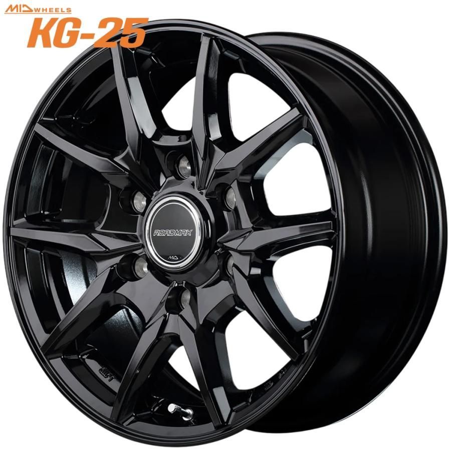 期間 スタッドレス MID ROADMAX KG-25 ロードマックスKG-25 15ｘ6.0 ＋33 6H 139.7 ブラック ｘ４本 製 クムホ CW61 195 80R15