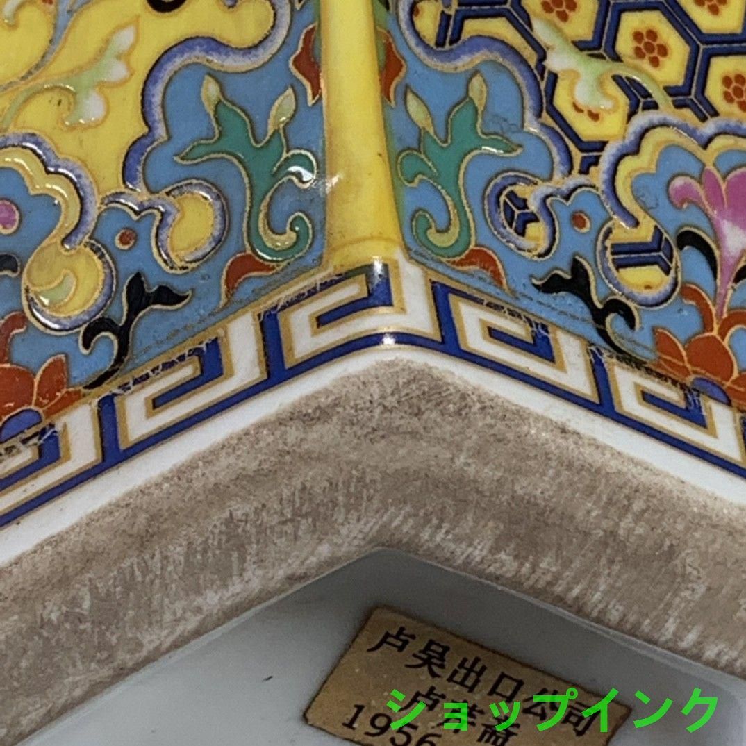 清代雍正彩蒔花鳥多稜花瓶 景徳鎮 陶磁器 装飾品 現代工芸品美術