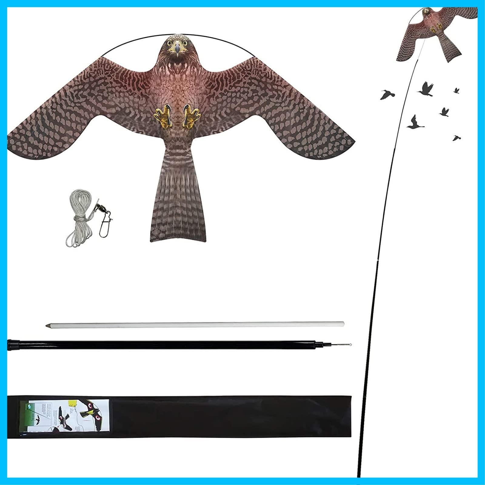 【大特価】軽量 防鳥防獣 イーグルカイト ポール付き 鳩よけ 鷹カイト 撃退 カラス 害鳥対策 鳩よけグッズ カラスよけ 農作物被害対策