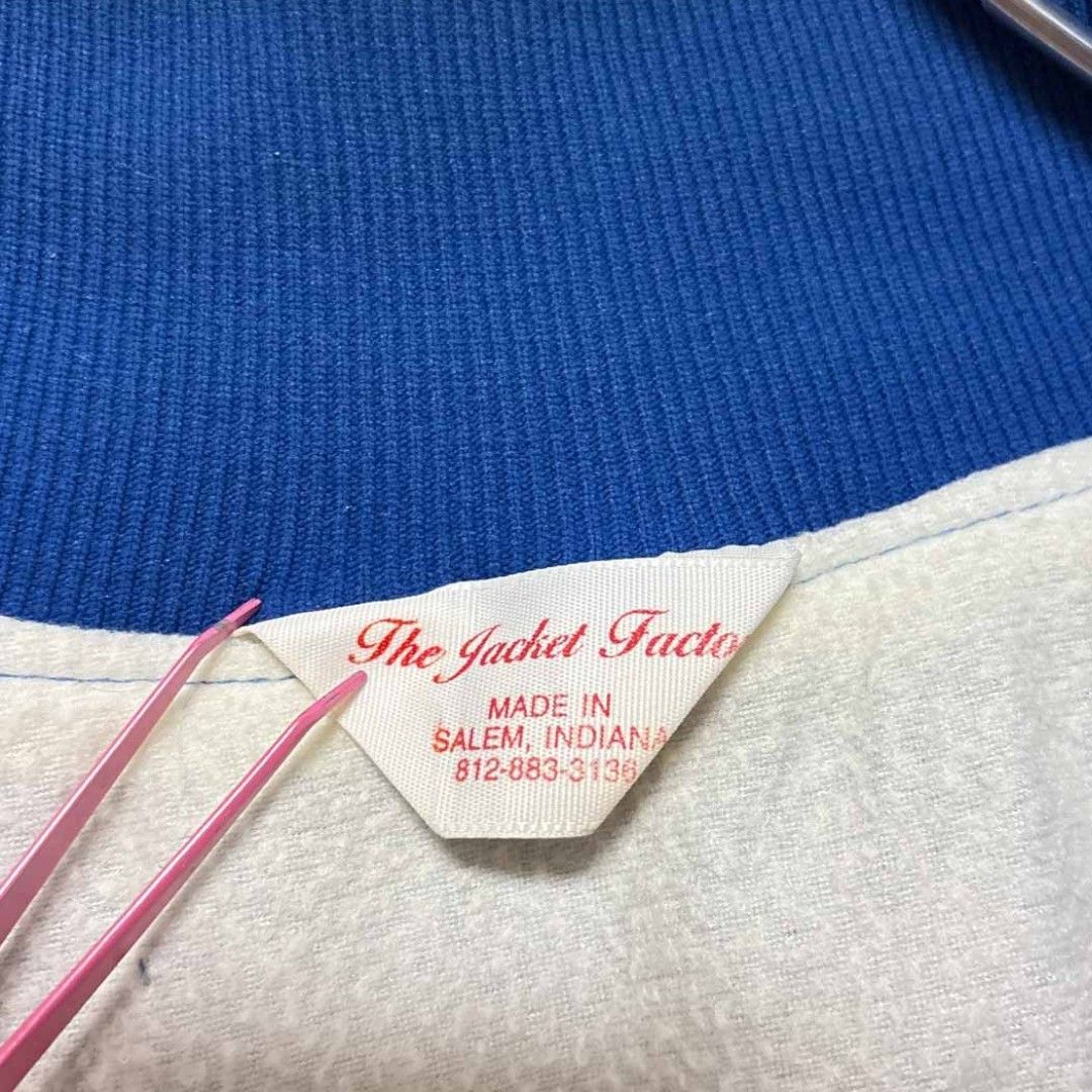 ヴィンテージスタジャン　メイドインアメリカ　USA製　サイズ46　革袖　メルトン素材　超ビッグサイズ46　カレッジユニバーシティロゴ The Jacket Factory 90s ナイロンスタジャンS-2290 80s USA製