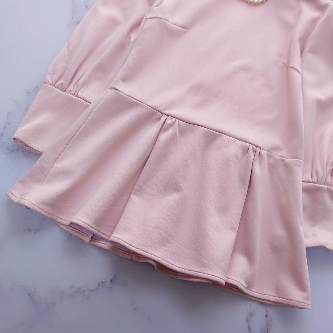 ボーダーズアットバルコニー スウェットペプラムトップス