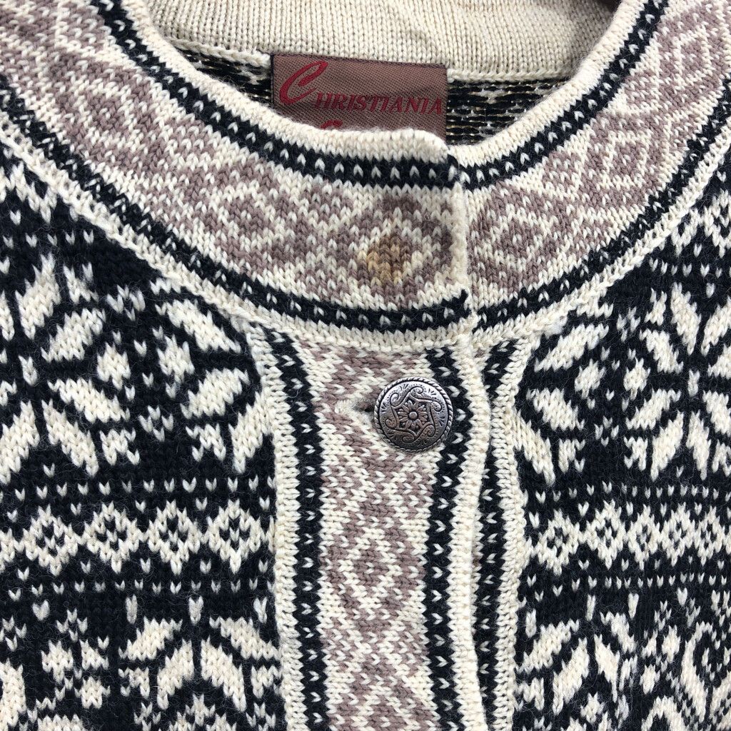 CHRISTIANIA SWEATERS チロリアンニット セーター トップス カジュアル ユーロ ノルディック ブラック (レディース L) 中古 古着 P6254 CHRISTIANIA SWEATERS チロリアンニット セーター トップス