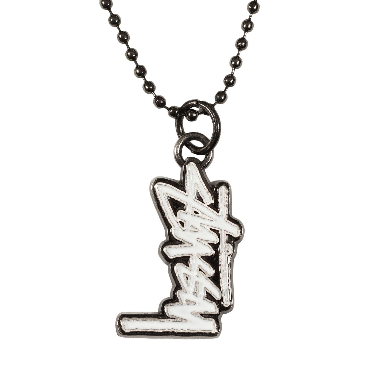 新品 STUSSY ステューシー ストックロゴ ネックレス ホワイト