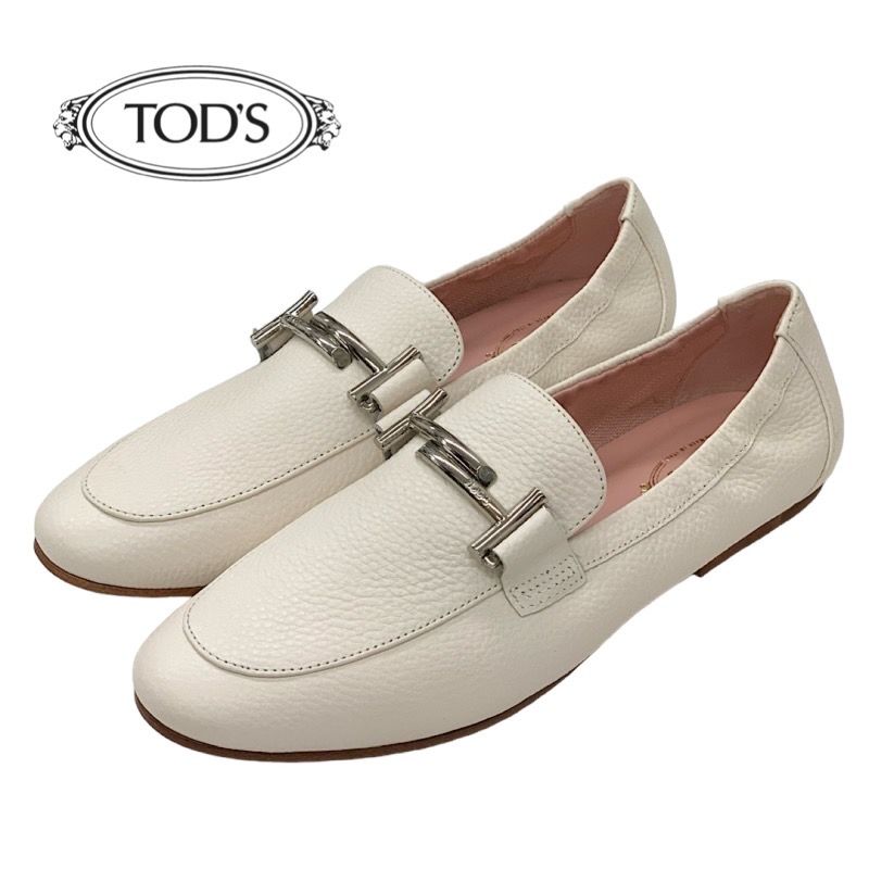 トッズ TOD'S ローファー 革靴 靴 シューズ レザー ホワイト 白