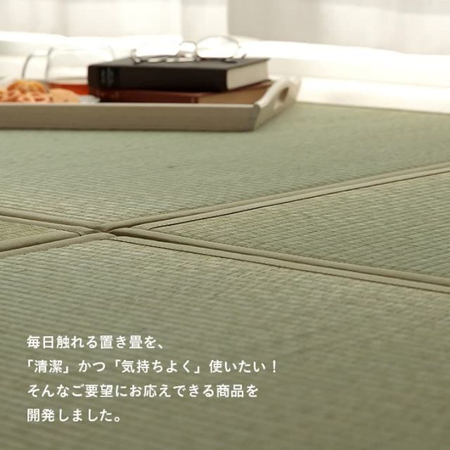 置き畳 い草 消臭 抗菌防臭 ダニ増殖抑制 無地 約82×82×1.8cm 単品
