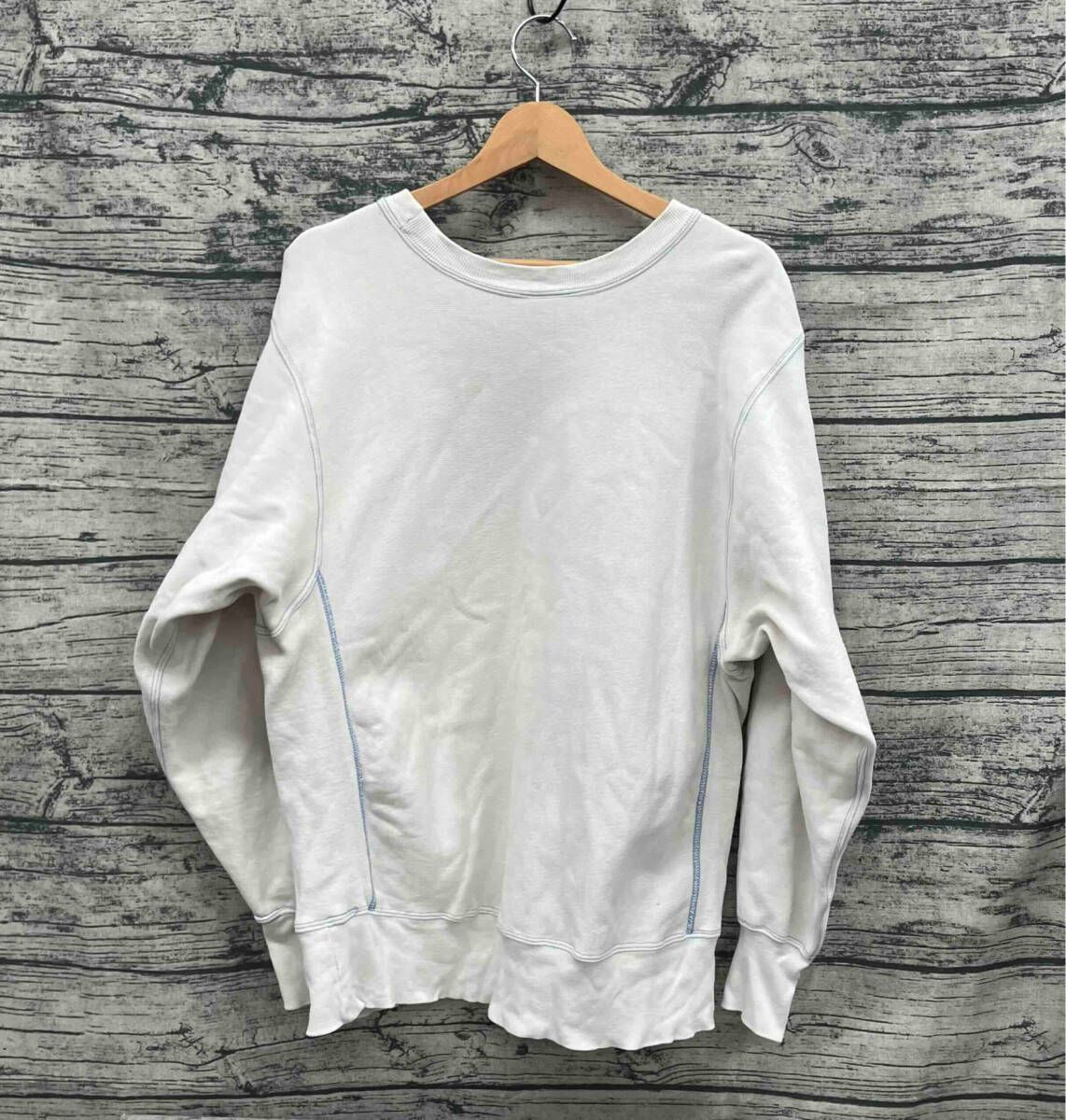 Champion REVERSE WEAVE USA製 トリコタグ 80s スウェット プリント残り良好 SAINT GREGORYS size:L ホワイト