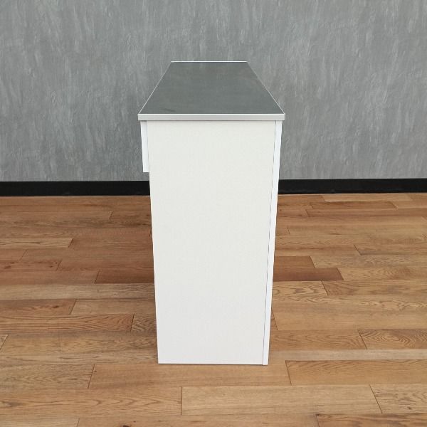 訳アリ 中古】 キッチンカウンター ホワイト ステンレストップ下段