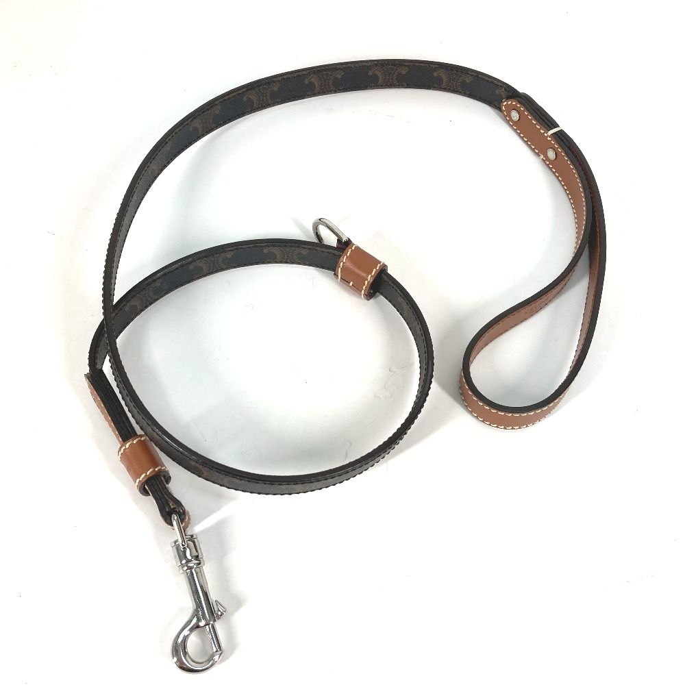 CELINE セリーヌ リード ドッグリーシュ 4M1582EAV.04LI レザー|キャンバス タン ブラウン