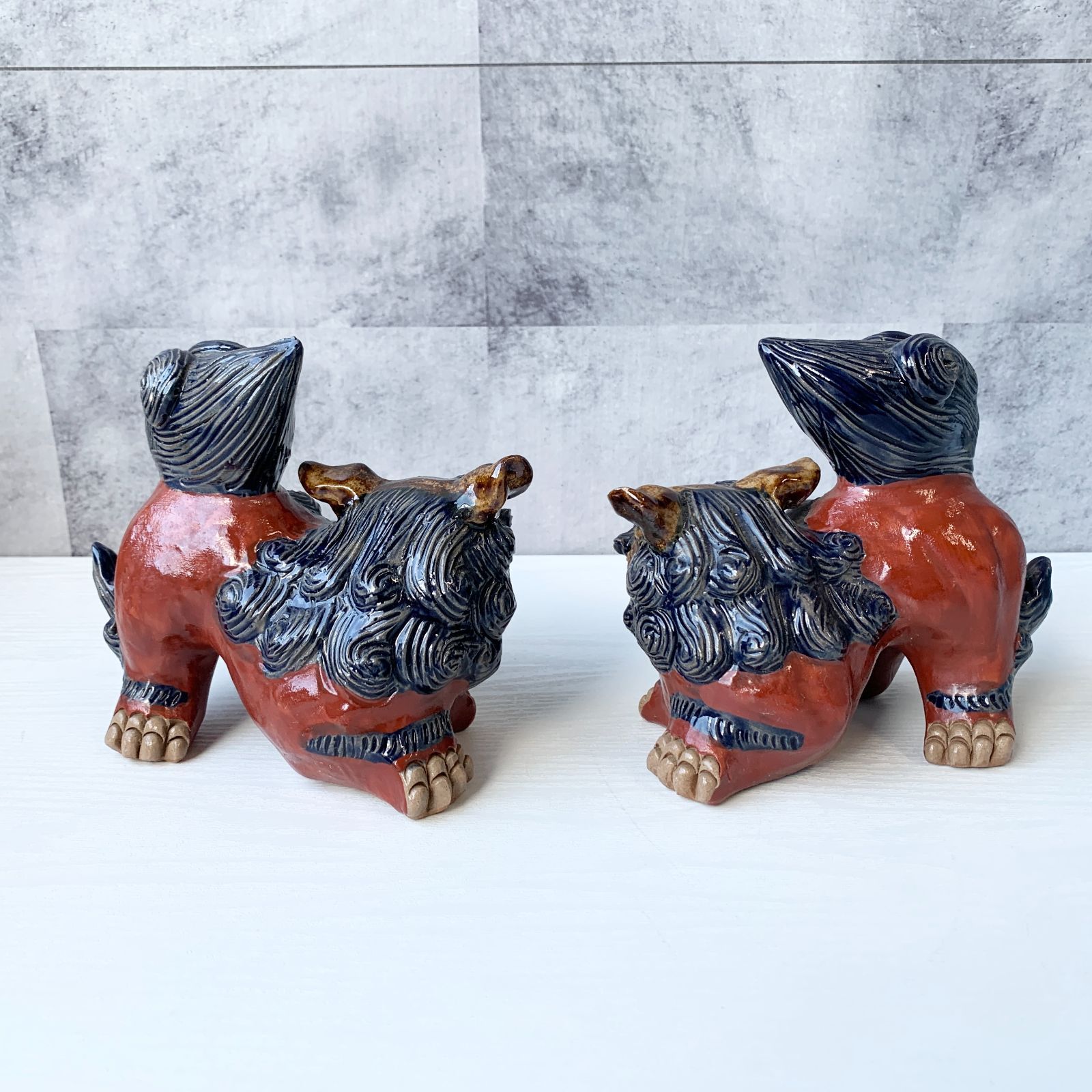 シーサー 沖縄 獅子 一対 陶器 魔除け 置物 狛犬 縁起物 魔除け 置物