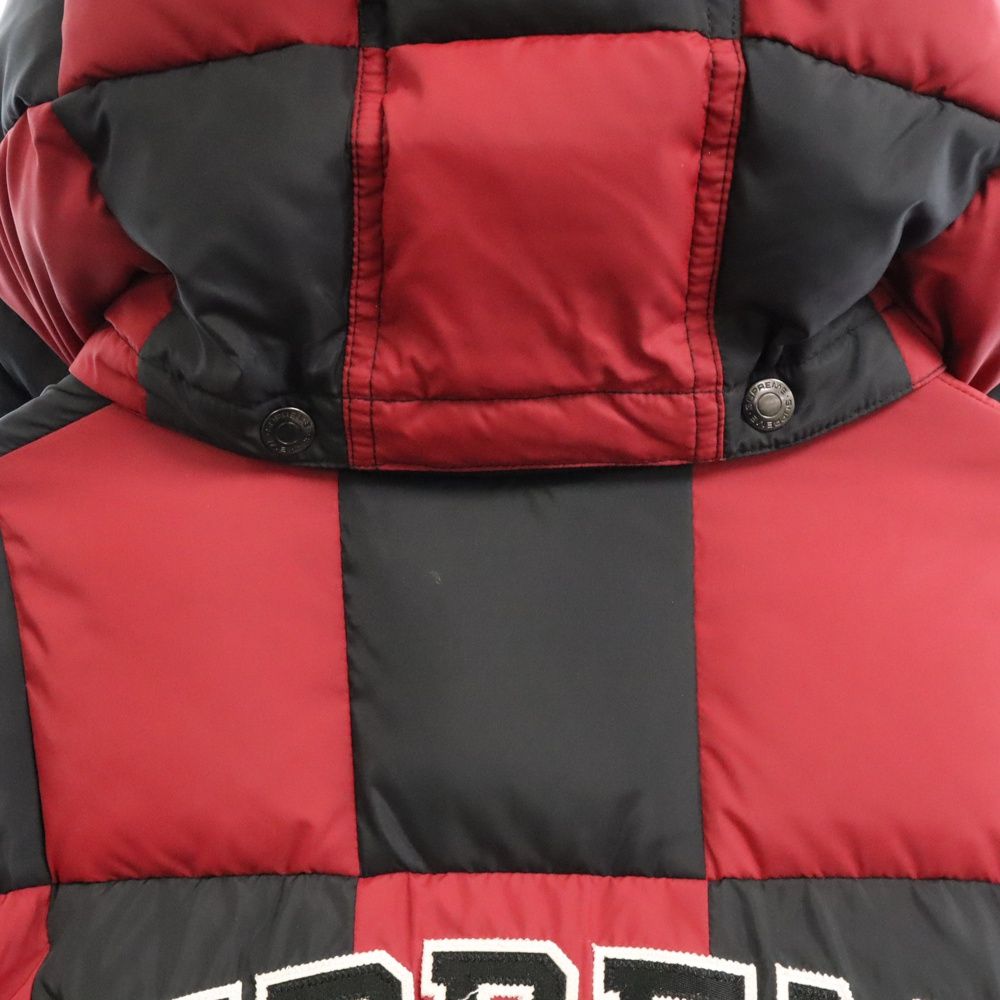 シュプリーム Supreme チェッカーボード パフィージャケット シュプリーム SUPREME Checkerboard Puffy Jacket 19FW Dark Red