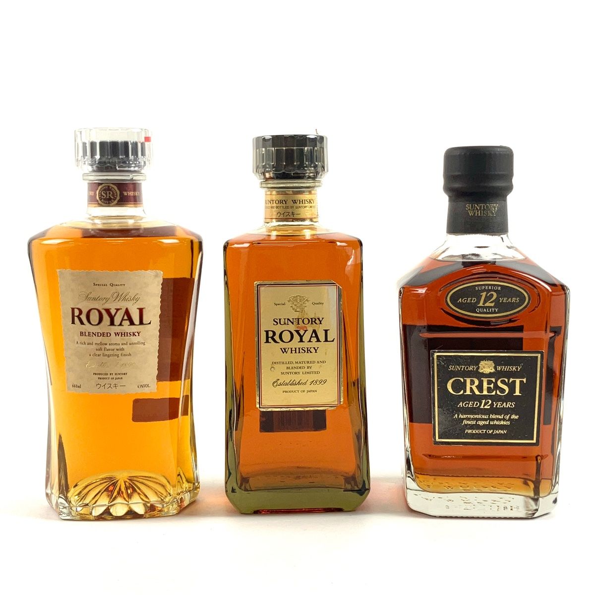 サントリーウイスキー ローヤル・クレスト 12年 3本セット SUNTORY CREST サントリー クレスト 12年×1＋ローヤル×2＝3本