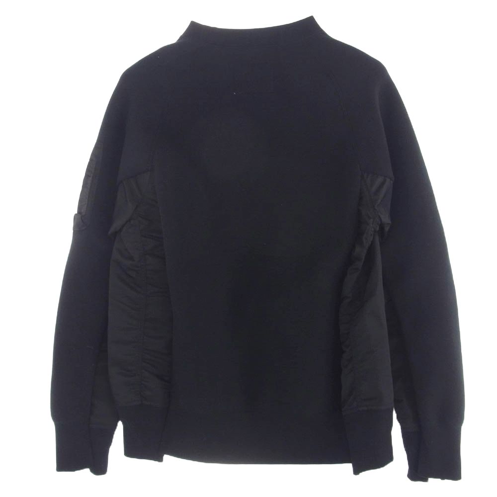 sacaiスポンジスウェット 24ss SCM-058サイズ4 ブラック Sacai サカイ 24SS SCM-058 Sponge Sweat Nylon Twill Pullover