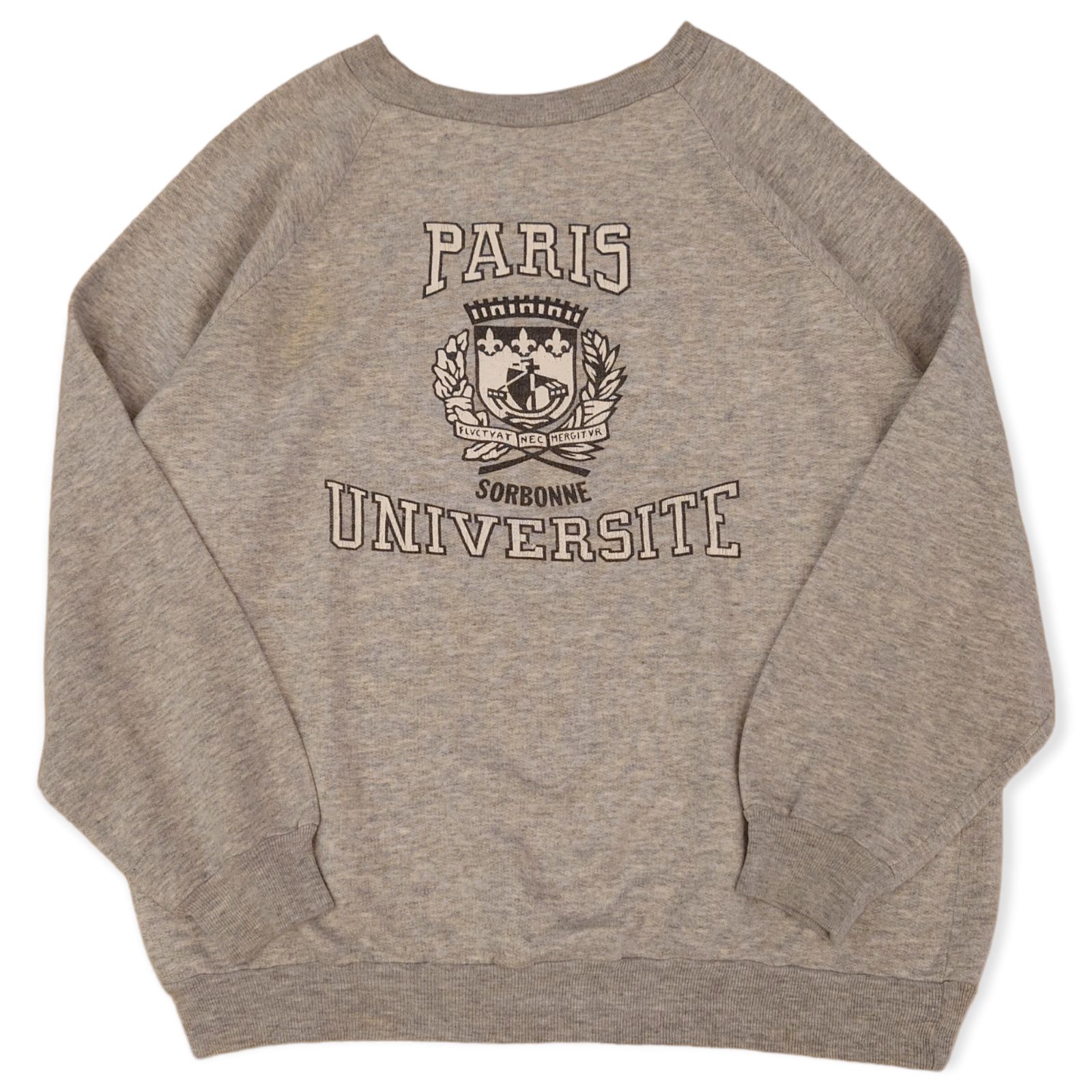 80s】Vintage PARIS UNIVERSITE パリ大学 カレッジ ロゴ スウェット 杢