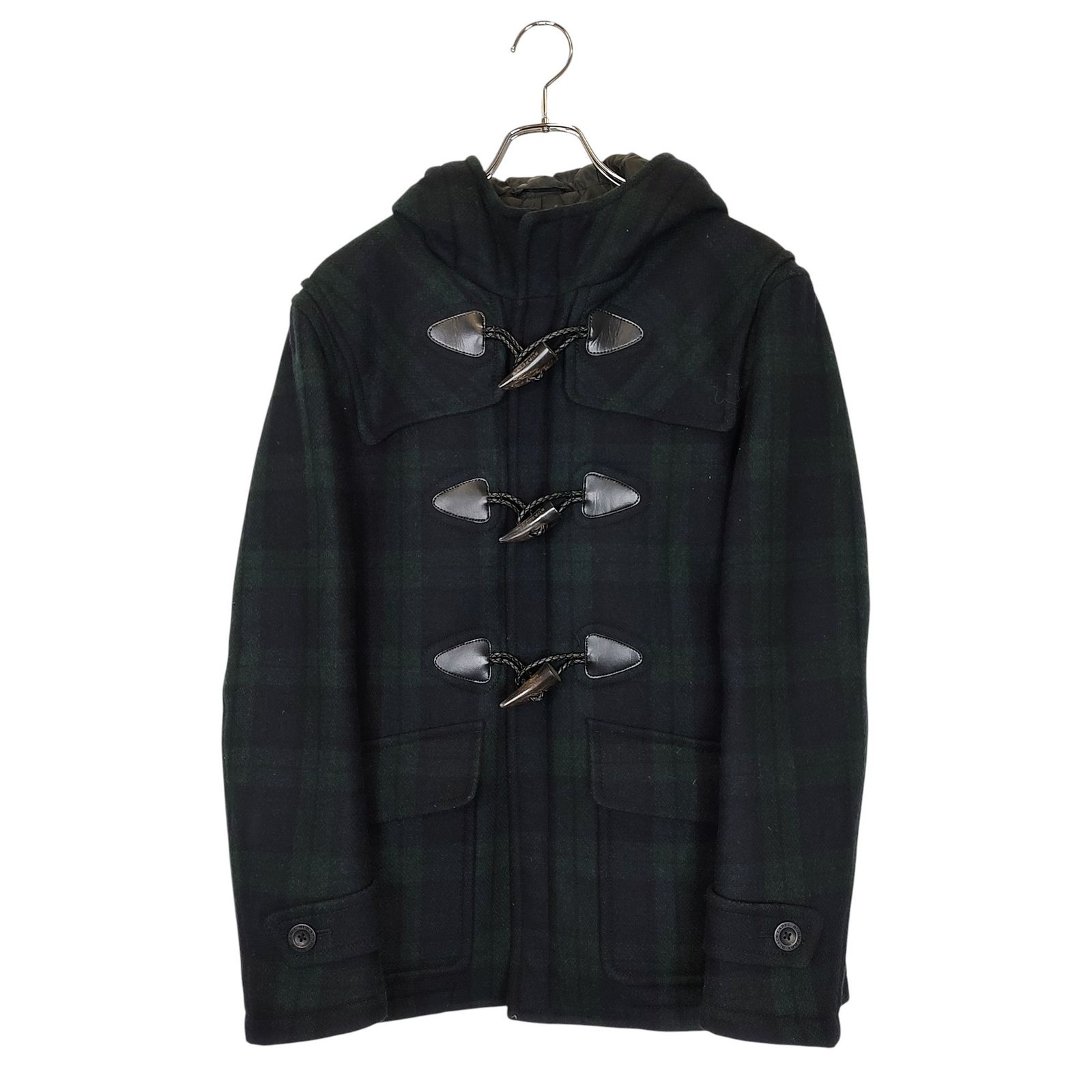 BURBERRY BLACK LABEL バーバリーブラックレーベル ウール ダッフルコート BMP32-329-28 L ダークグリーン|ダークネイビー メンズ