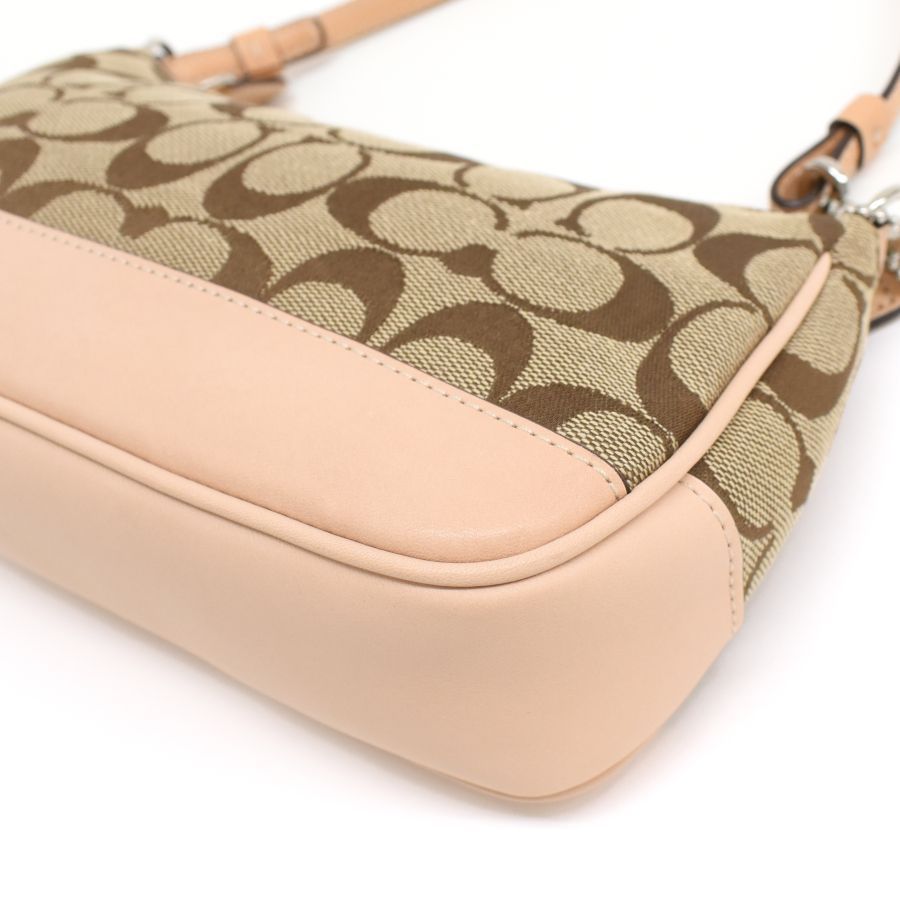 Coach アクセサリーポーチ シグネチャー ベージュ ハンドバッグ コーチ