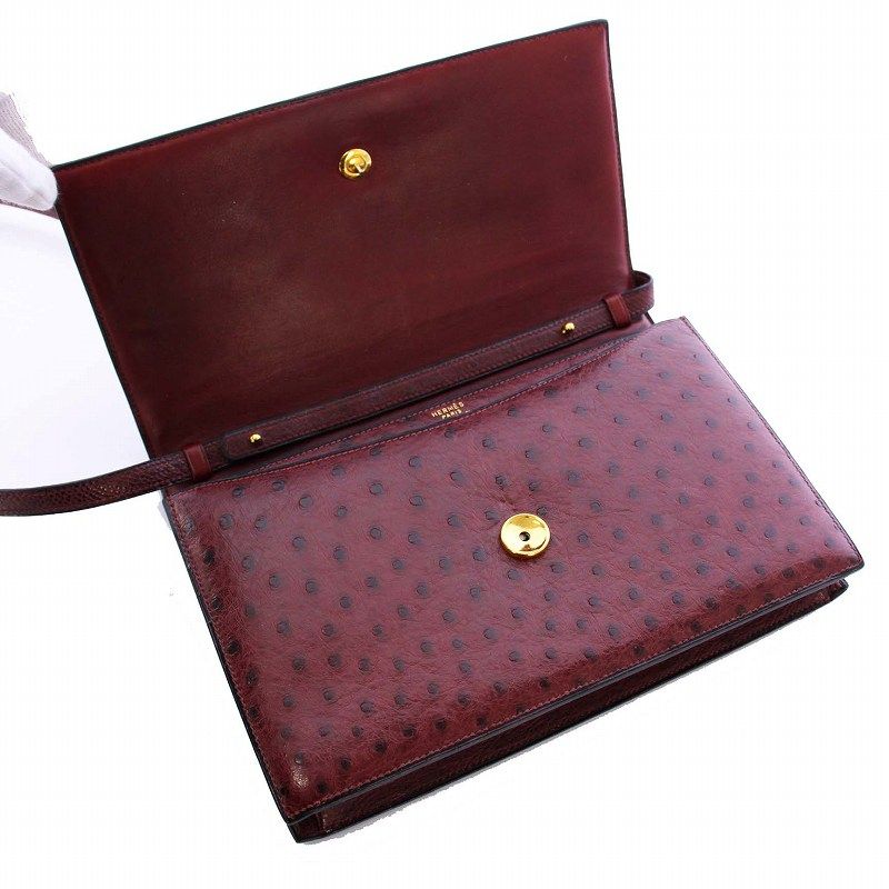 エルメス HERMES オーストリッチ ユージェニー 2WAY ショルダーバッグ