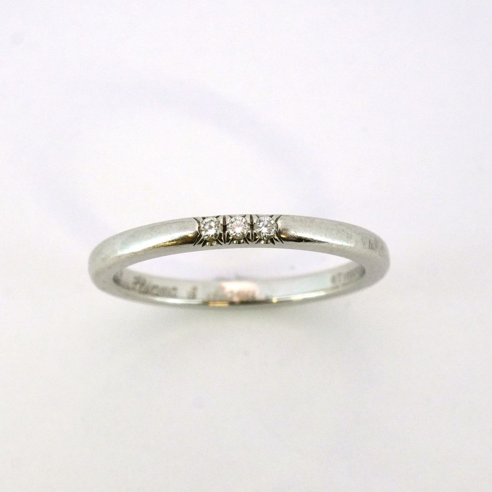 【箱あり】 ティファニー ウェディング ハーフ ダイヤ リング Pt950 8号 箱あり】 ティファニー ウェディング ハーフ ダイヤ リング