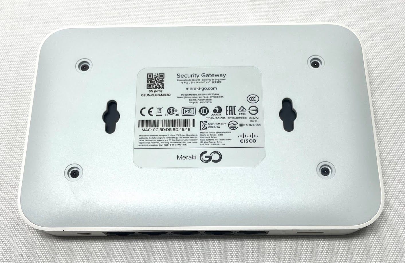 未開封新品】Cisco Meraki Goルータファイアウォール (GX20) Cisco