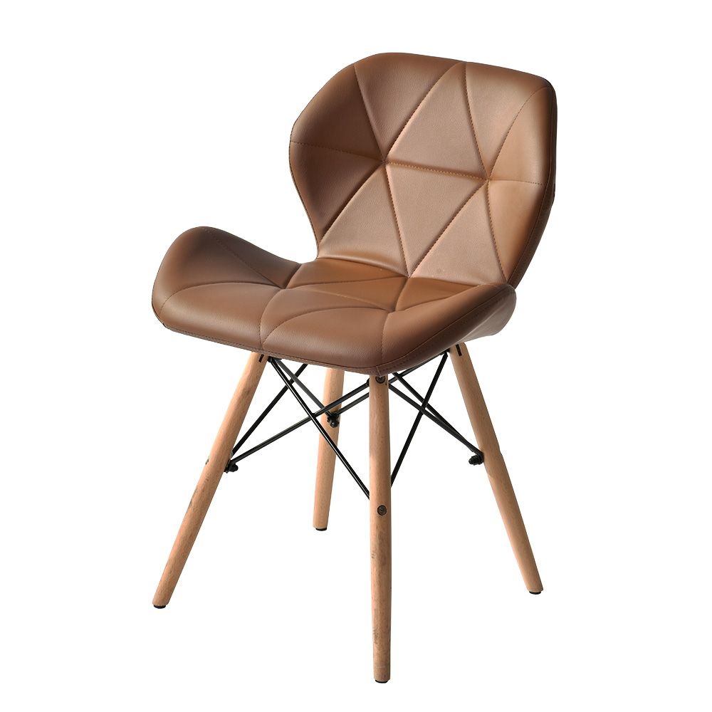 ブラウン 2脚セット イームズチェアー ダイニングチェア クッション PU レーダーチェア 北欧 リプロダクト