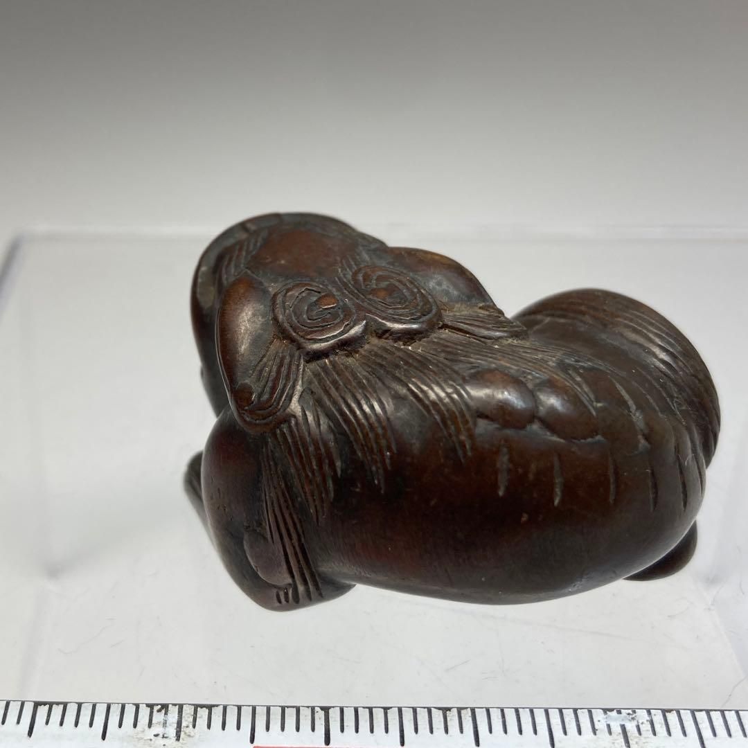 木彫獅子 上手根付