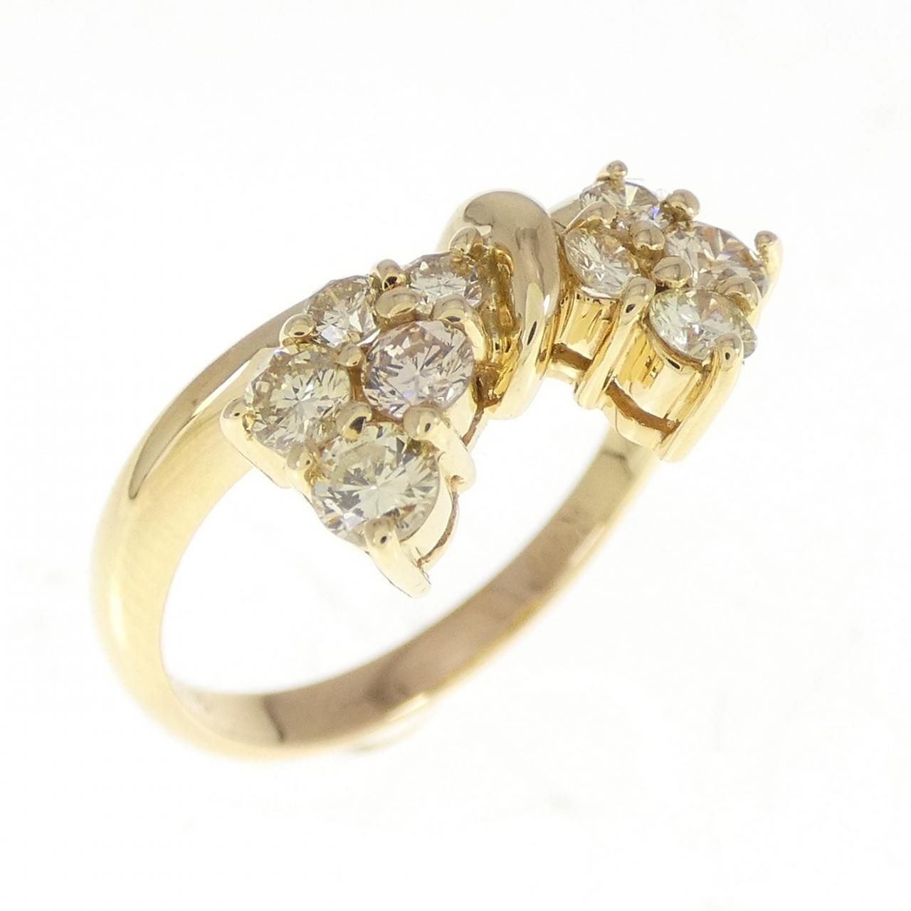 K18YG リボン ダイヤモンド リング 0.54CT