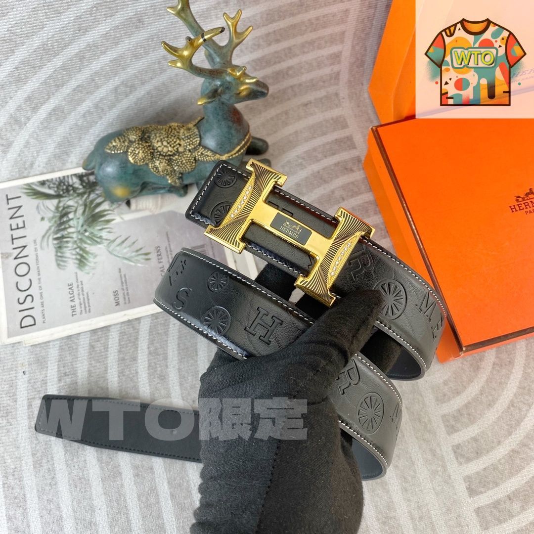 HERMES ロゴベルト HERMES エルメス ロゴ柄 ベルト01 - メルカリ