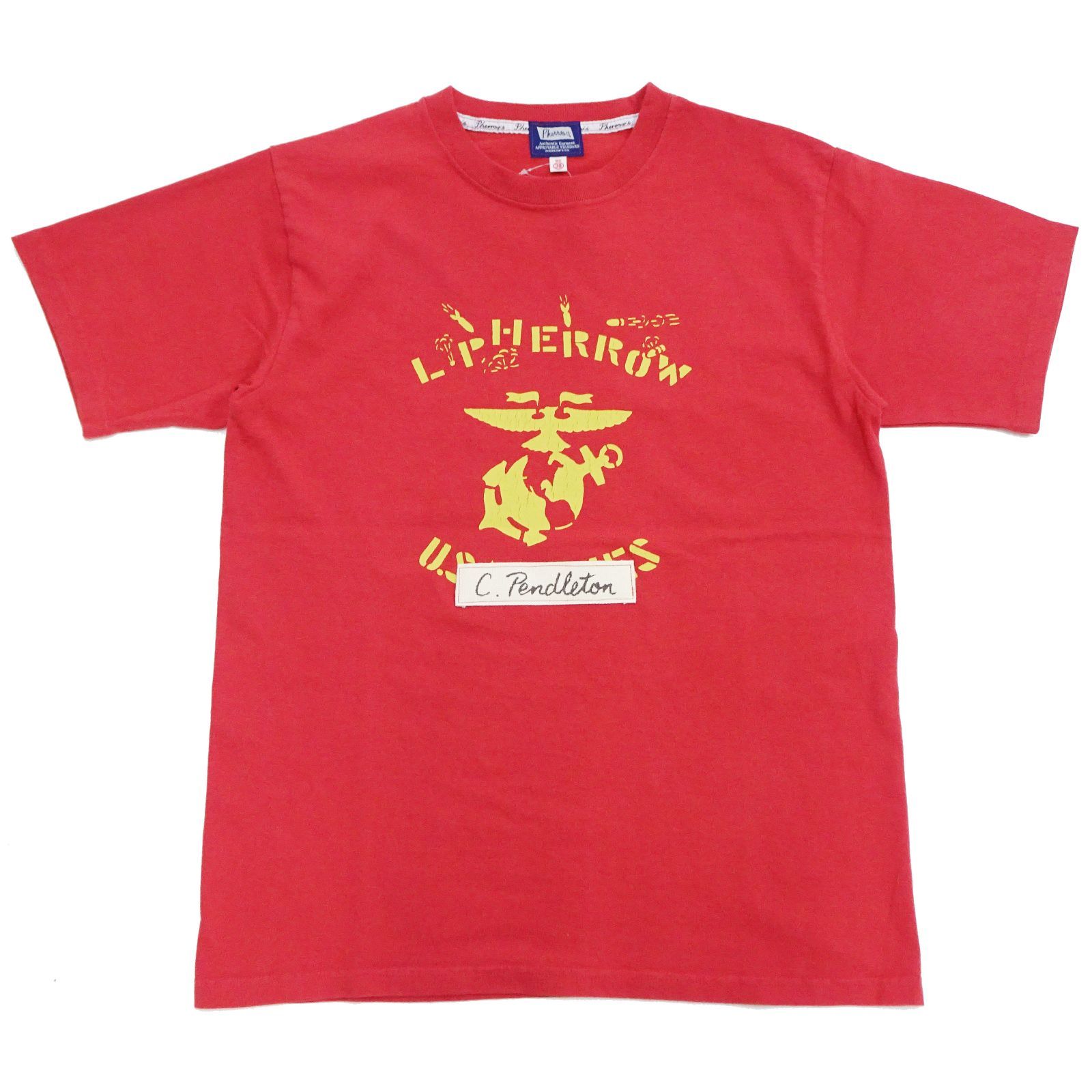 24S-PT24 フェローズ 半袖Tシャツ PHERROW'S 米海兵隊 U.S.M.C. Tシャツ スモークレッド 新品 アメカジショップ