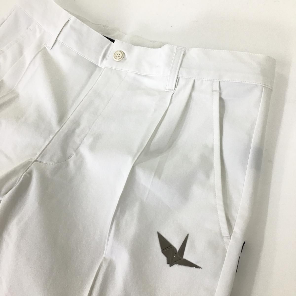 超美品】ウノピュウノウグァーレトレ パンツ 白 鶴 裾ジップ