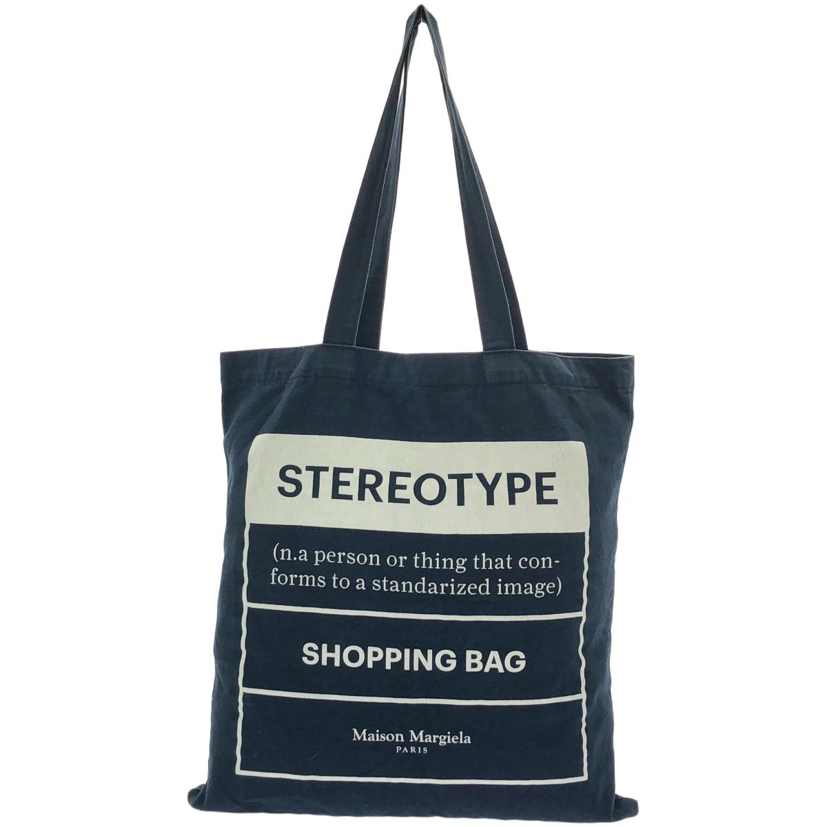 Maison Margiela メゾン マルジェラ 20SS STEREOTYPE ロゴプリントトートバッグ S55WC0074 ネイビー