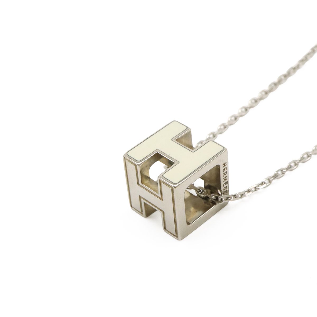HERMES エルメス カージュドアッシュ Hキューブ Hロゴ ネックレス