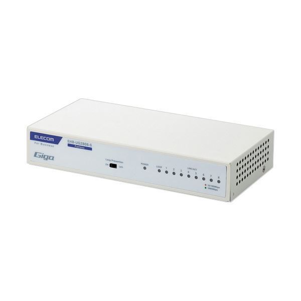 エレコムレイヤー2 Giga対応 アンマネージスイッチ 8ポート EHB-UG2B08-S 1セット 3台