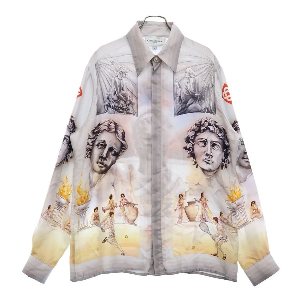 CASABLANCA (カサブランカ) 総柄シルク 長袖シャツ グレー