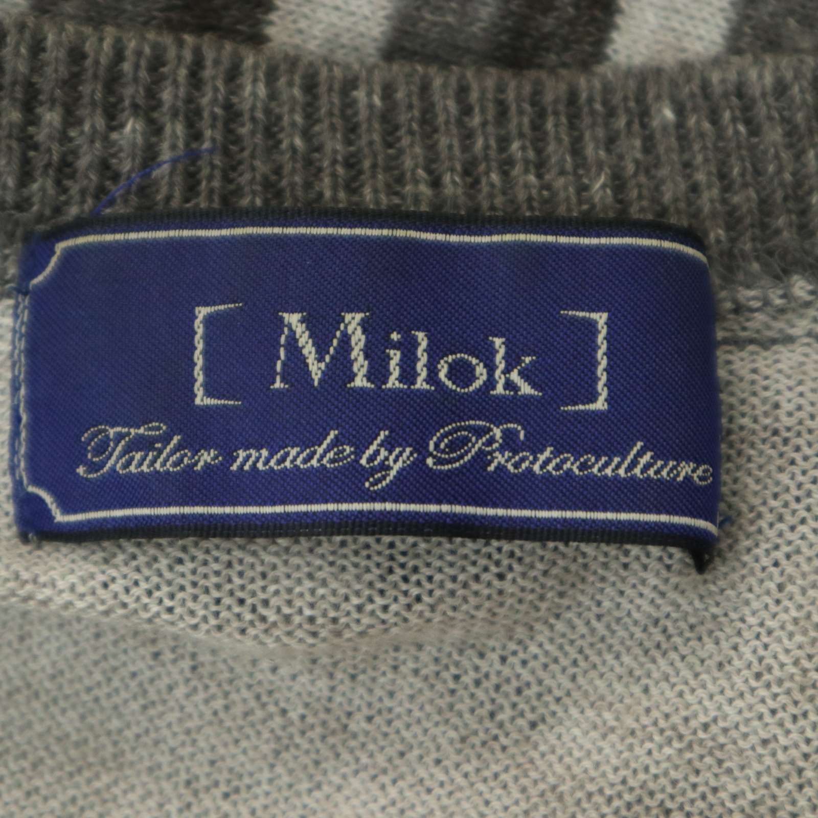 Milok ミロック ヘンプ混☆ ボーダー ニット カーディガン Sz.XS