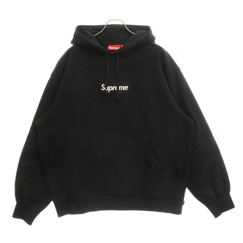 SUPREME (シュプリーム) 23AW Box Logo Hooded Sweatshirt ボックスロゴ スウェットプルオーバーパーカー フロントロゴ フーディー ブラック