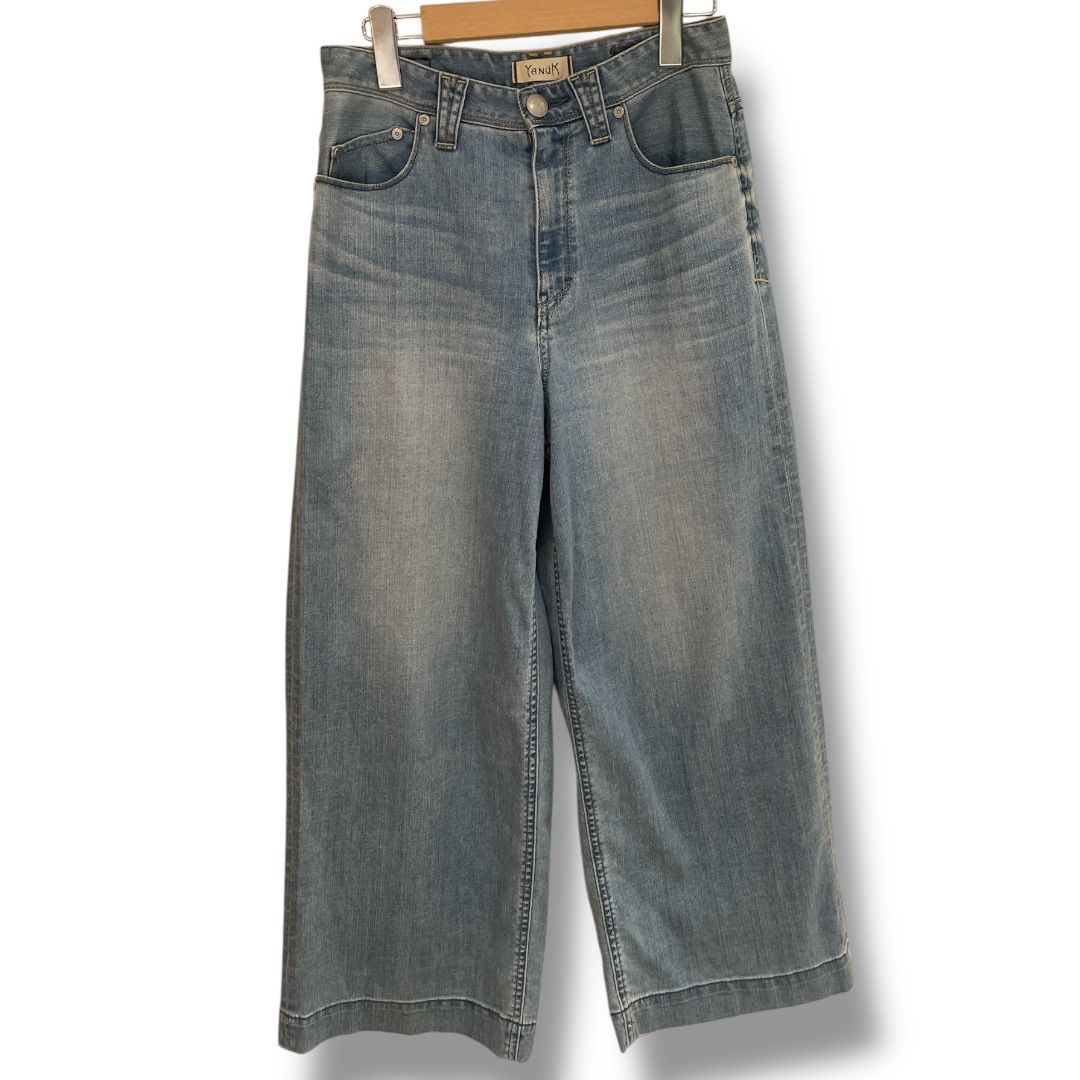 美品 YANUK ヤヌーク ワイド LYDIA デニム ストレッチ 25 YANUK SALEセール10%OFF ヤヌーク Lydia リディア ワイド デニム