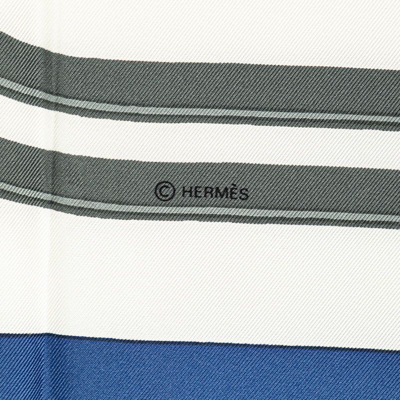 HERMESエルメス式典用の馬勒BRIDES de GALA ネイビーアイボリー エルメス HERMES カレ 90 BRIDES de GALA 式典用馬勒 馬具