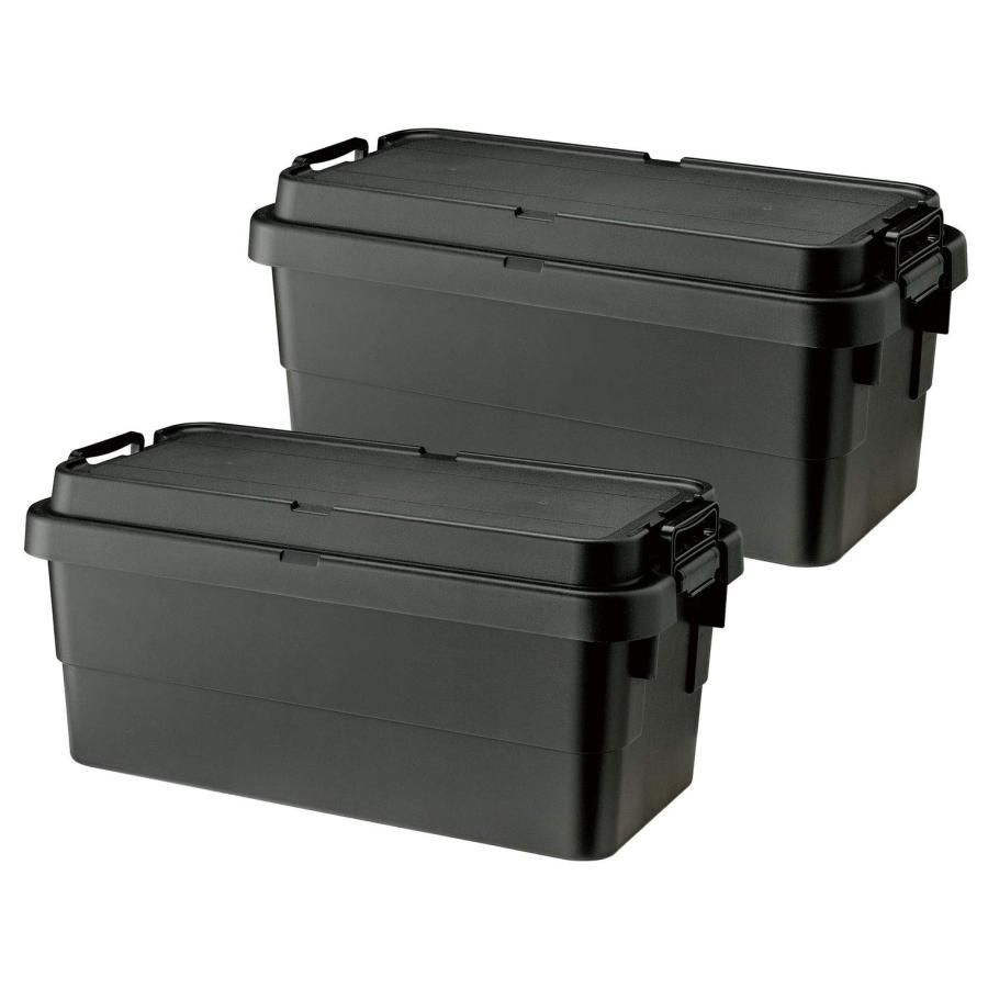 リス RISU 収納ボックス トランクカーゴ 70L ブラック TC-70S 2個セット コンテナ ボックス スタッキング 屋外収納 キャ