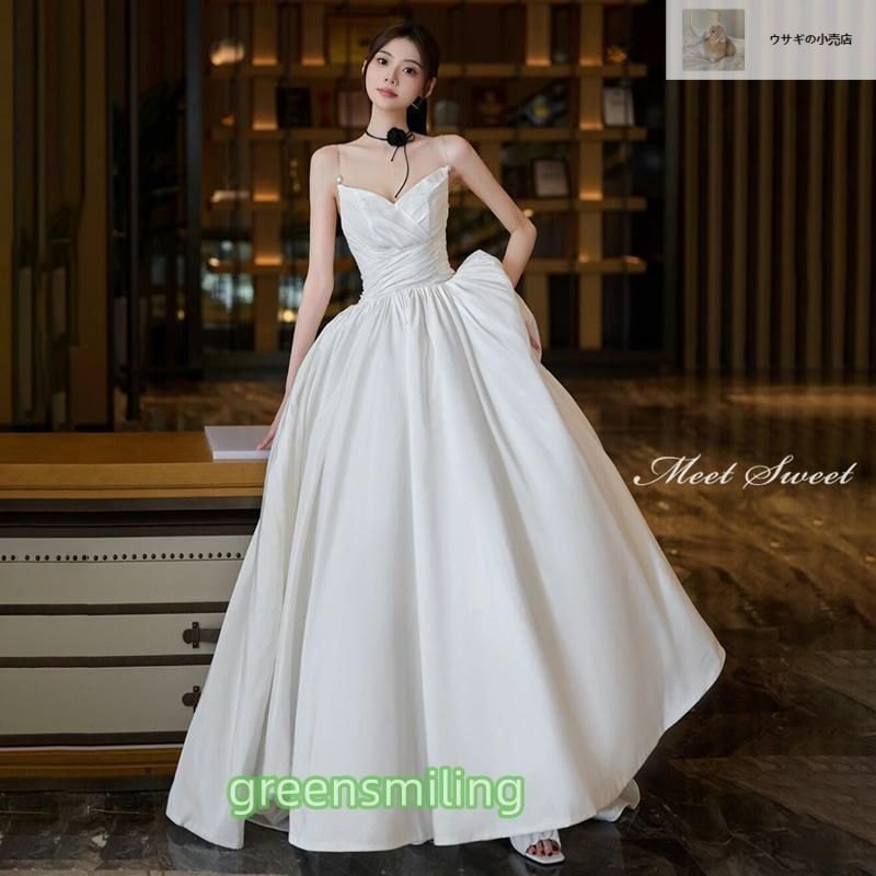 ウェディングドレス ウエディングドレス ノースリーブ 二次会 結婚式 前撮り ブライダル ロングドレス 花嫁 プリンセスドレス AラインドレWP数量 価格926
