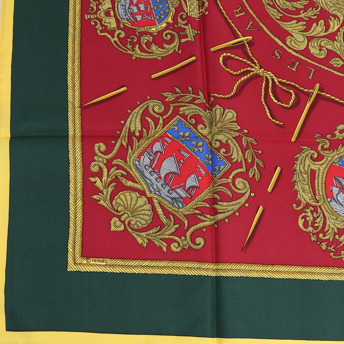 HERMES エルメス カレ90 パリの紋章 スカーフ シルク/シルク100