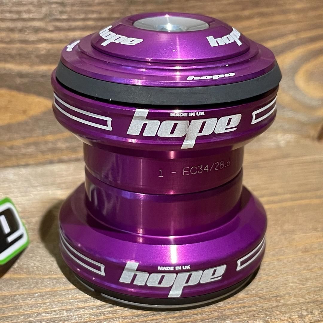 【新品】hope ホープ 1 1/8\" パープル ヘッドセット EC34 新品】hope ホープ 1 1/8