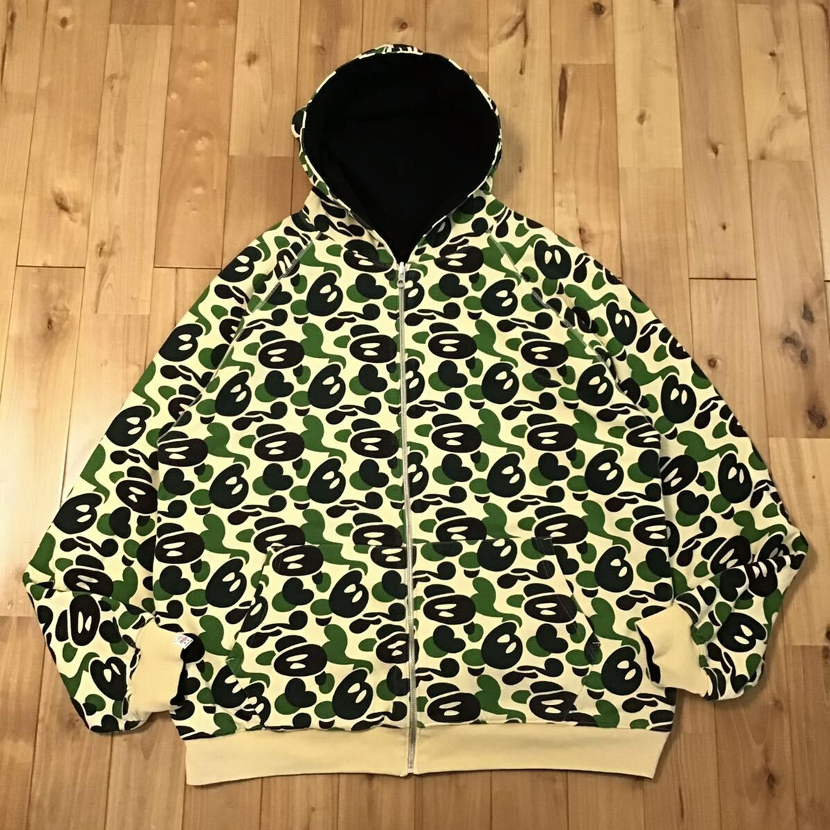 ☆リバーシブル☆ XL Milo camo green パーカー a bathing ape