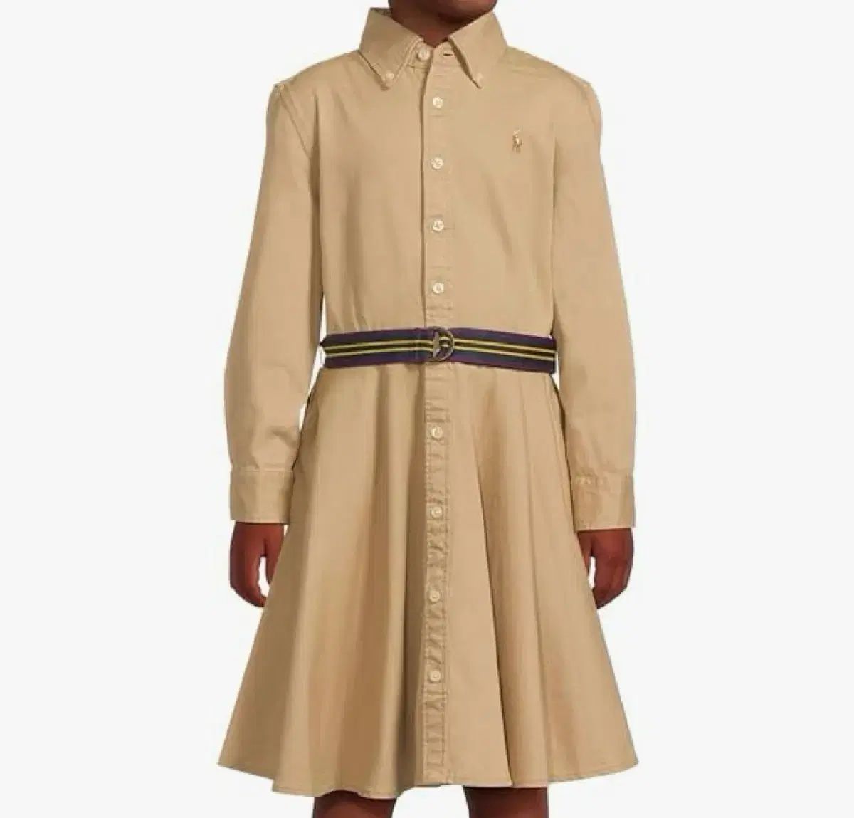 ガールズ12 14 ポロラルフローレン チノコットンシャツドレス