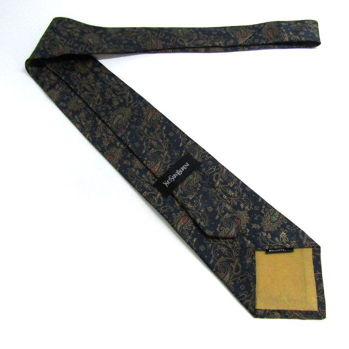 イヴ・サンローラン ブランド ネクタイ シルク ペイズリー柄 YSL 高級