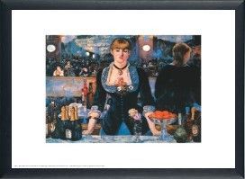 マネ作品 フォリーベルジェールのバー アートポスター 木製フレーム付