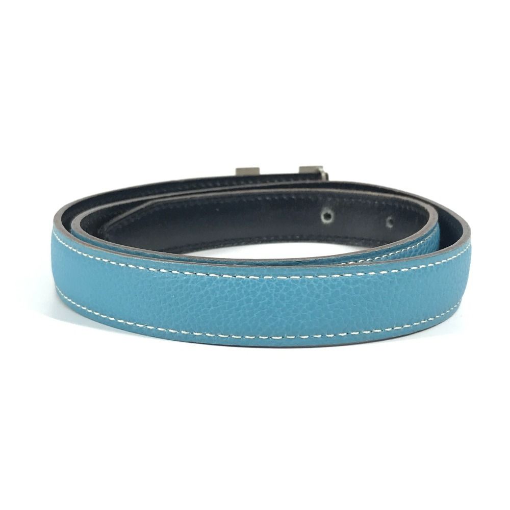 エルメスH時計 ブルーレザーベルト HERMES H ウォッチ クォーツ時計