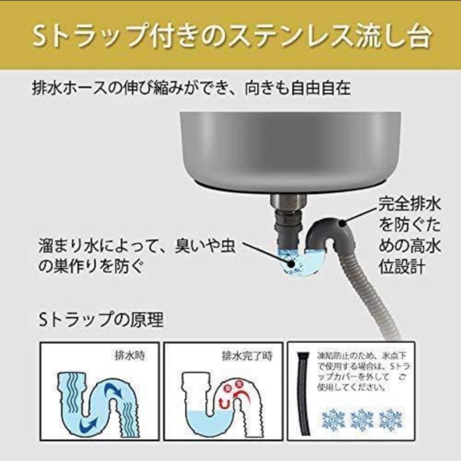 流し台 ステンレス ガーデンシンク 幅55cm 奥行50cm 高さ80cm